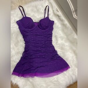 Victoria's Secret Sexy Little Things Teddy Babydoll Dress Purple